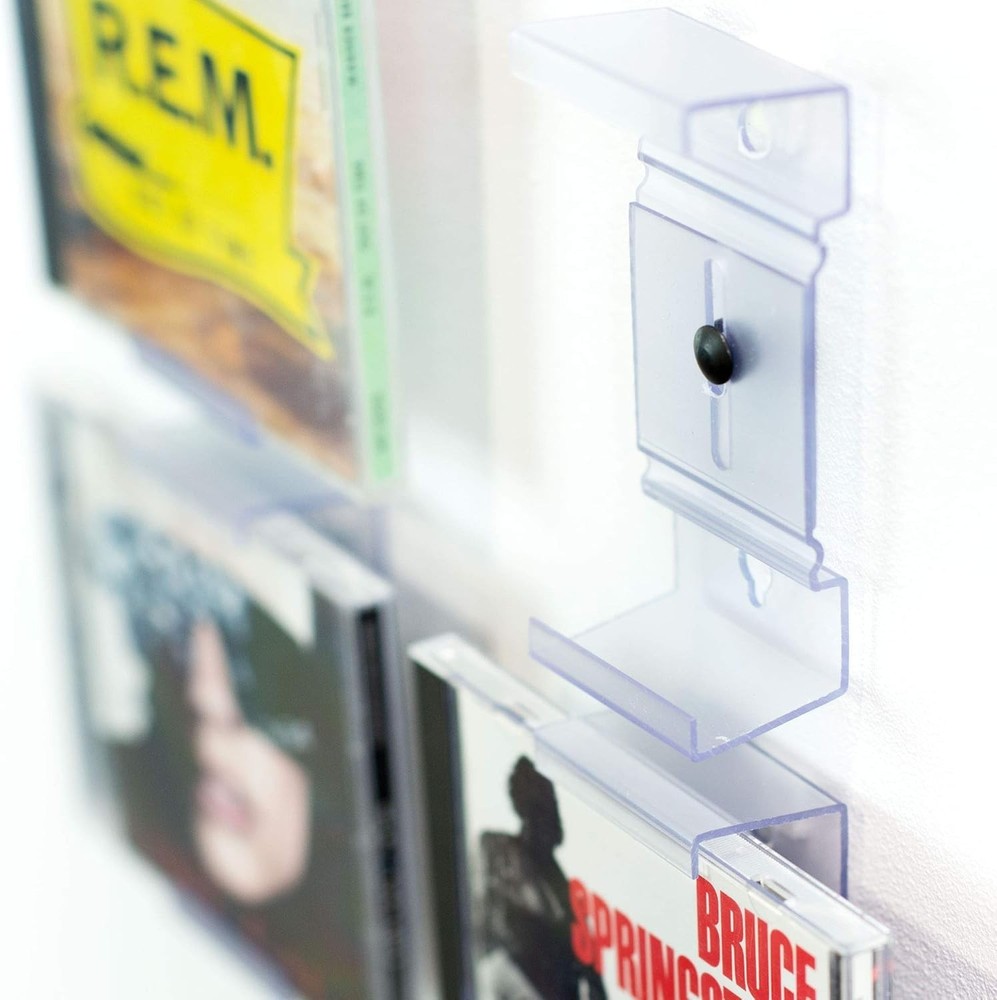 3-Pack Invisible CD Mounts: Adjustable Clear Display for Stylish Home Decor