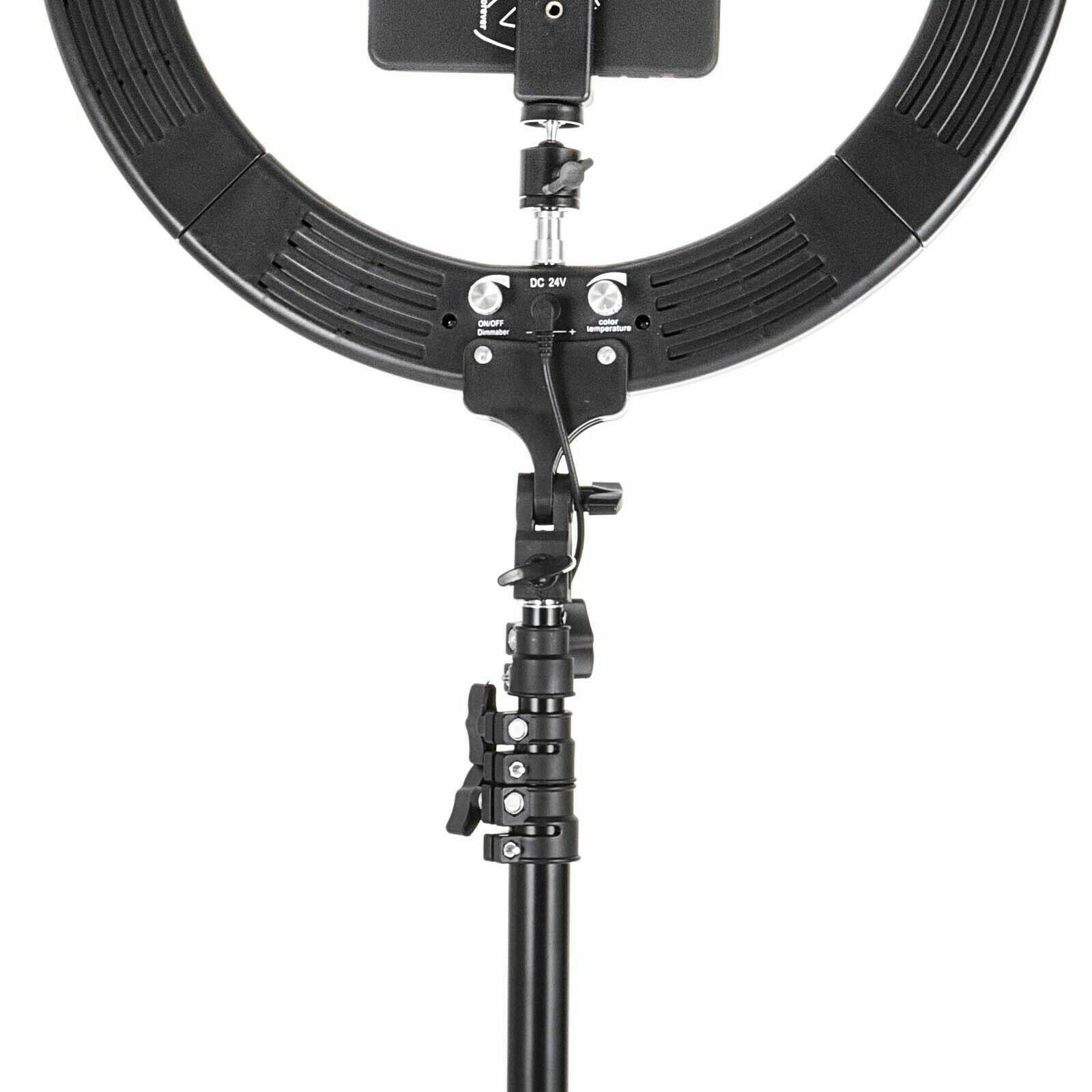 18" LED SMD Ring Light Kit with Stand Dimmable 6600K for Makeup Phone Camera