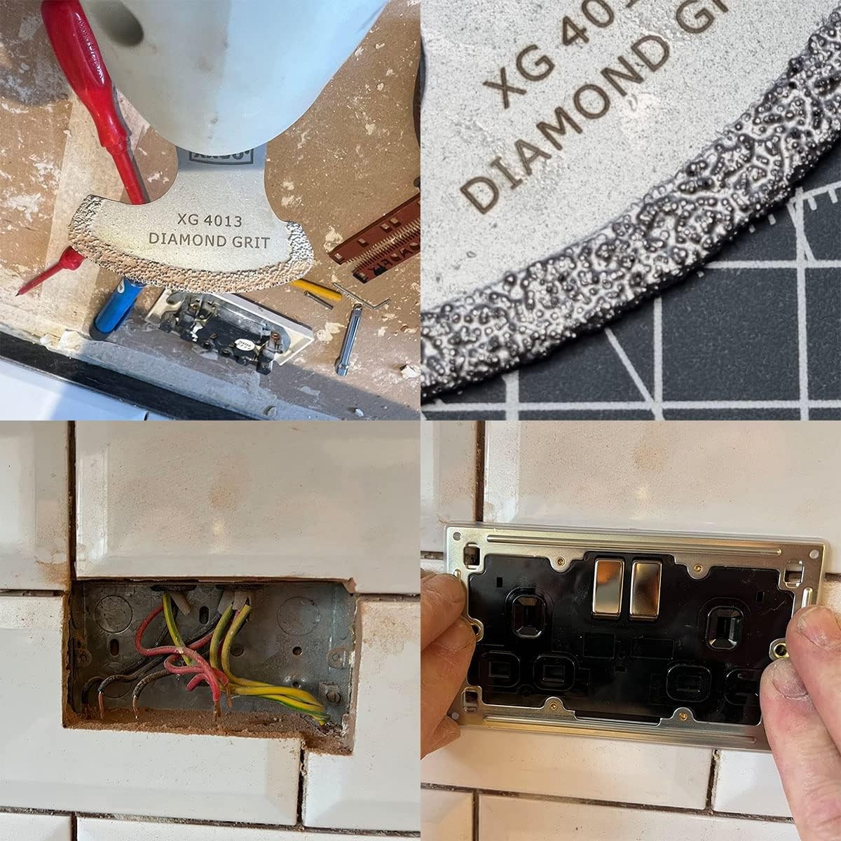 XXGO 4 Pcs Oscillating Multi Tool Grout Remover Blade - 4 Pcs, Silver