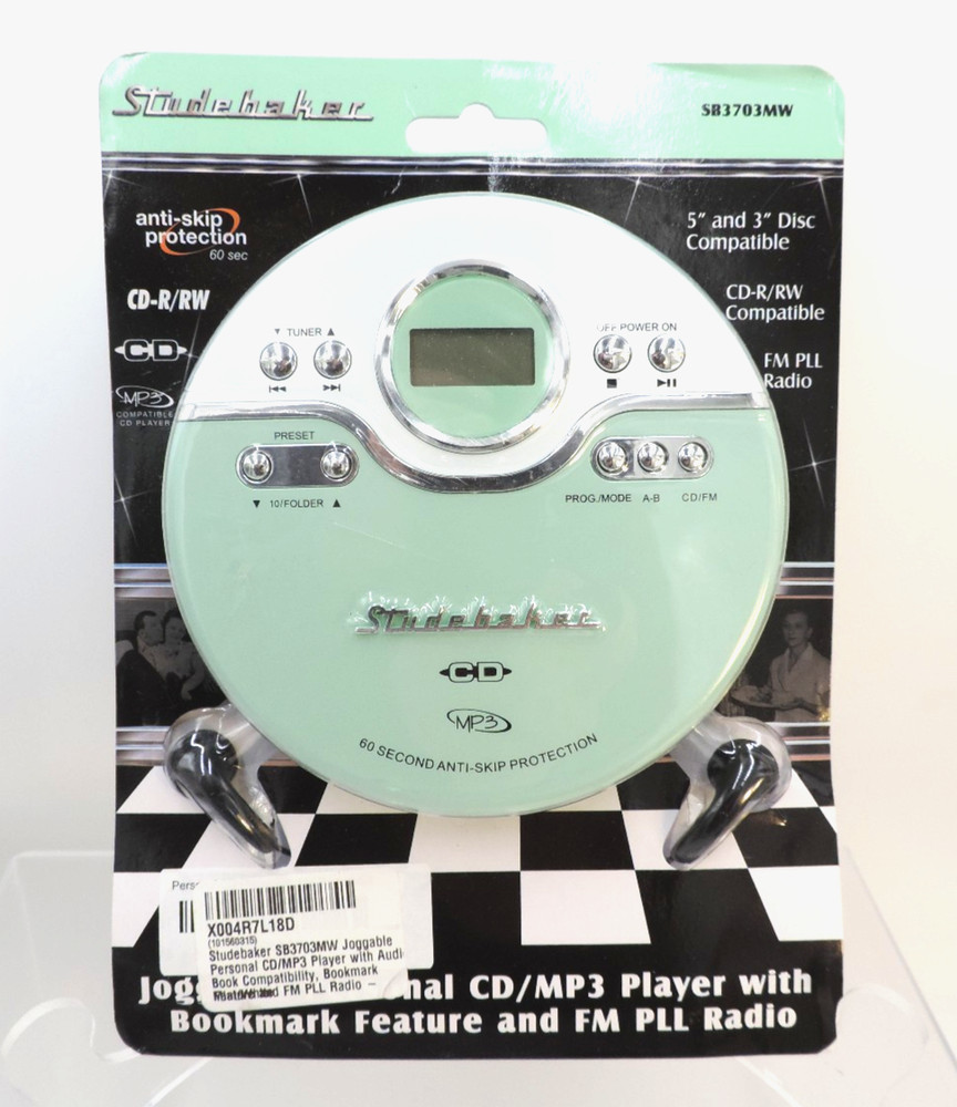 Studebaker SB3703MW Joggable CD/MP3 Player (Pale Green) / Open Package