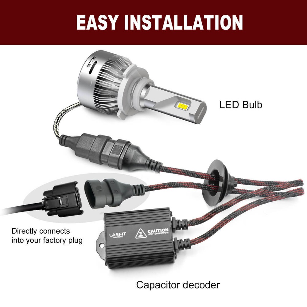 LASFIT 9005 LED Bulbs Canbus Decoder Error Free Warning Canceller Anti Flicker