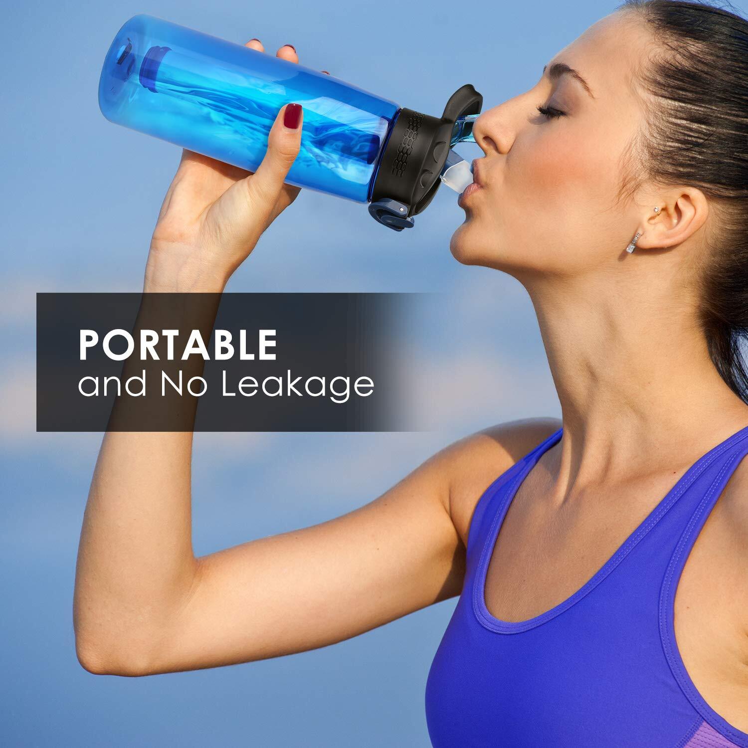 Water Filter Bottles W/Straw Water Filtration Bottle Purifier Outdoor Emergency