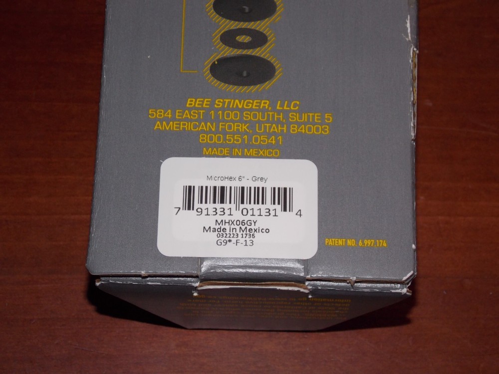 Bee Stinger MicroHex 6" Stabilizer in Grey Finish- B Stinger