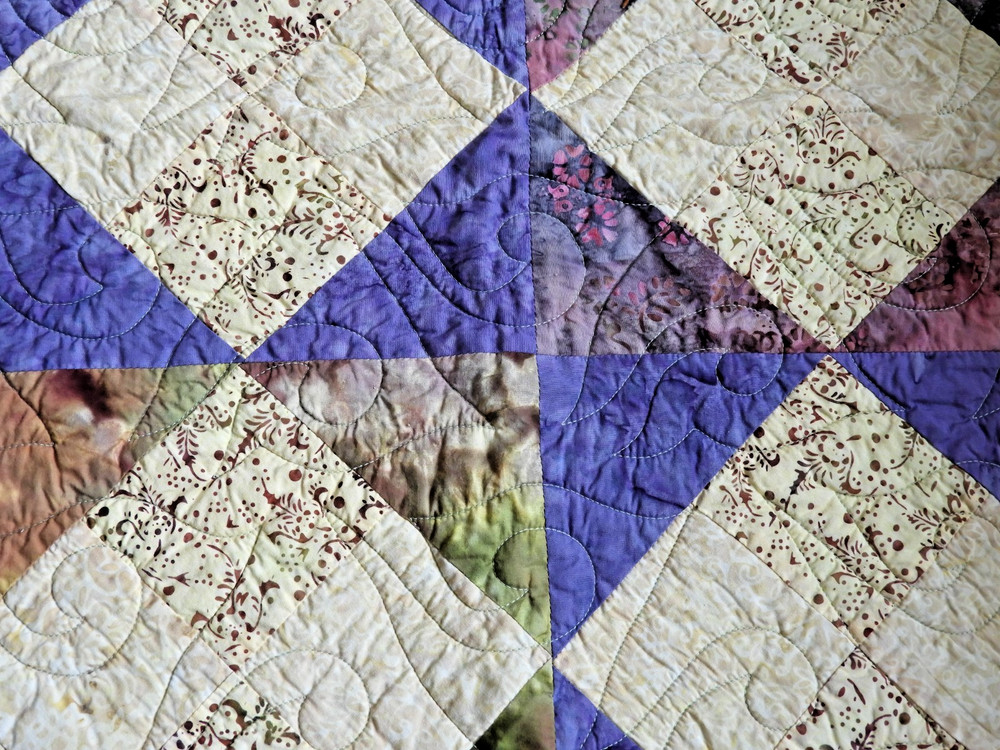 2 Handmade Machine Quilted Rectangle Wall Hanging Table Top Geometric