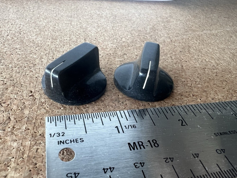 Vintage Black Daka-Ware Selector Control Knobs - Lot of 2