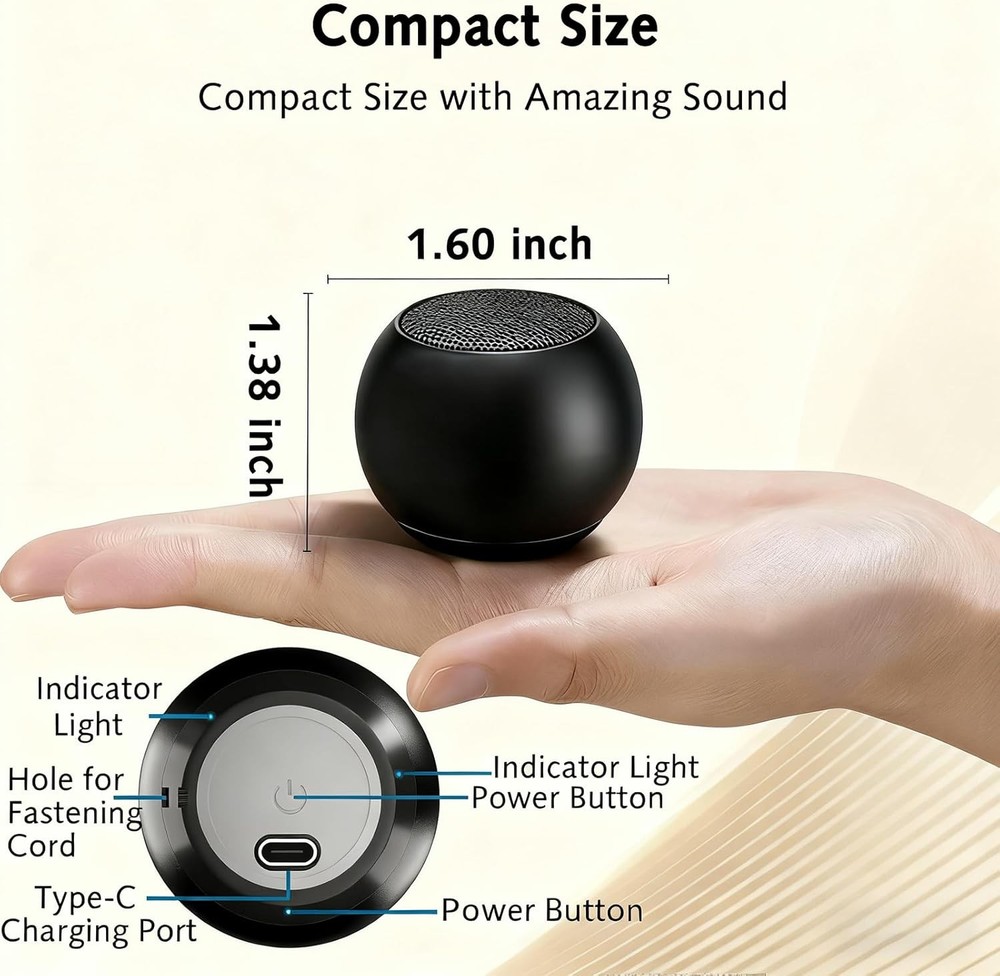 Portable Mini Bluetooth Speaker, Small Wireless Speaker Bluetooth 5.3 with Stere
