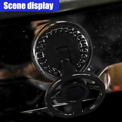 Car Joystick Push Start Button Cover, Cool Metal Auto Engine Start Stop Black