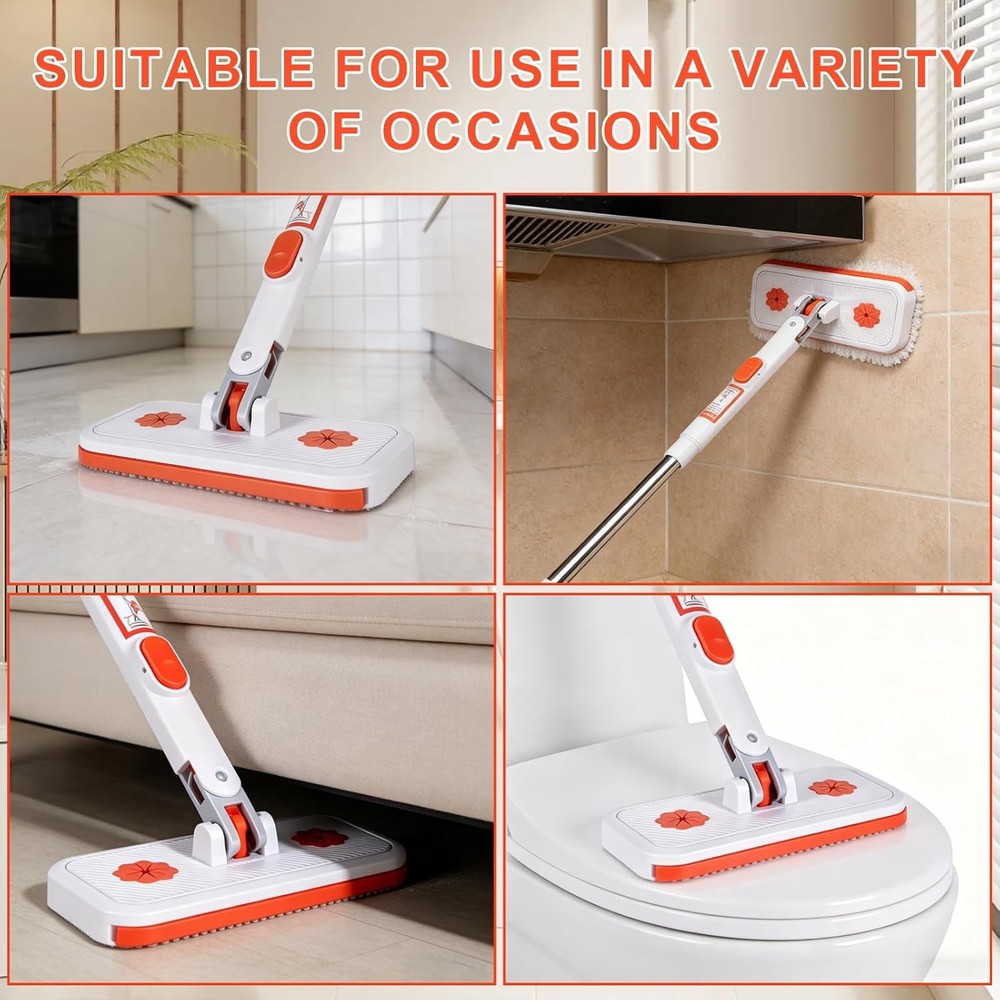 Snap Grip Mini Mop Set Lazy Mop Automatic Gripping Convenient Cloth Changing