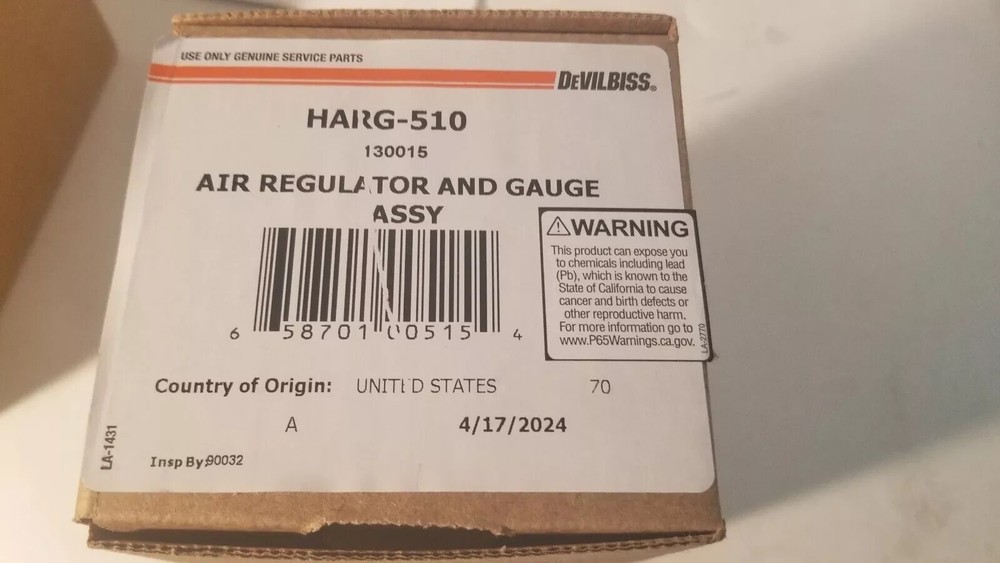 Devilbiss DEV-HARG510 Air Regulator And Gauge Assembly