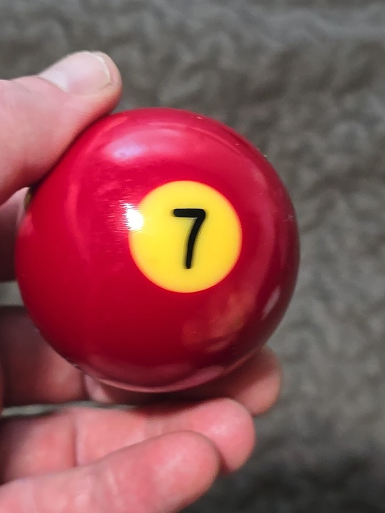 🎱Vintage Replacement Belgian (#7) Pool Ball~Billiards Solid Burgandy Ball 2"