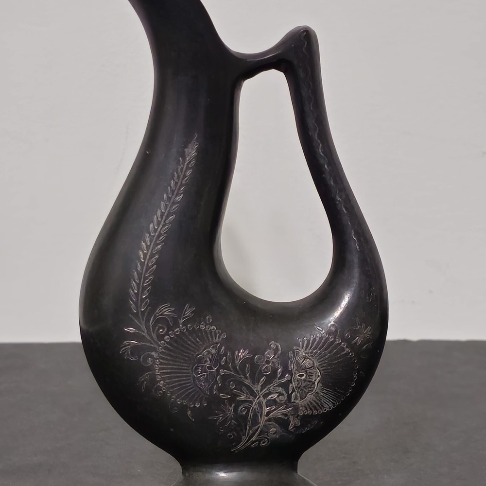 Bidri Jug Black With Silver Inlay. Beautiful.