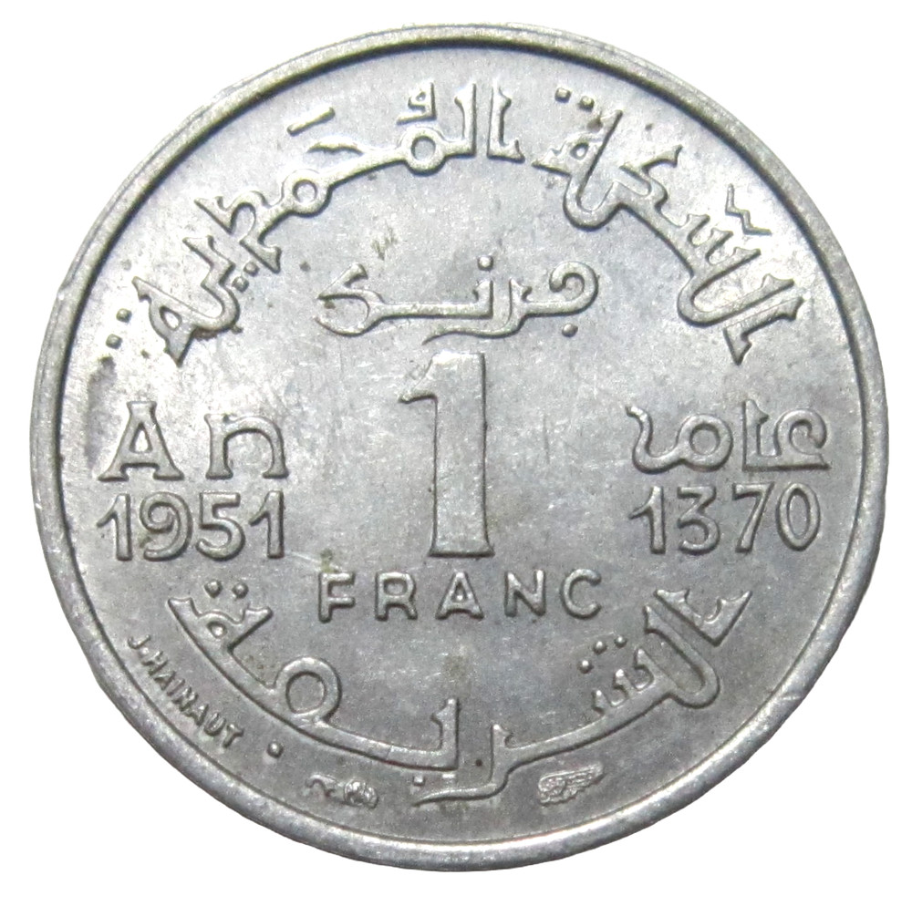 MOROCCO. 1 FRANC, 1951.