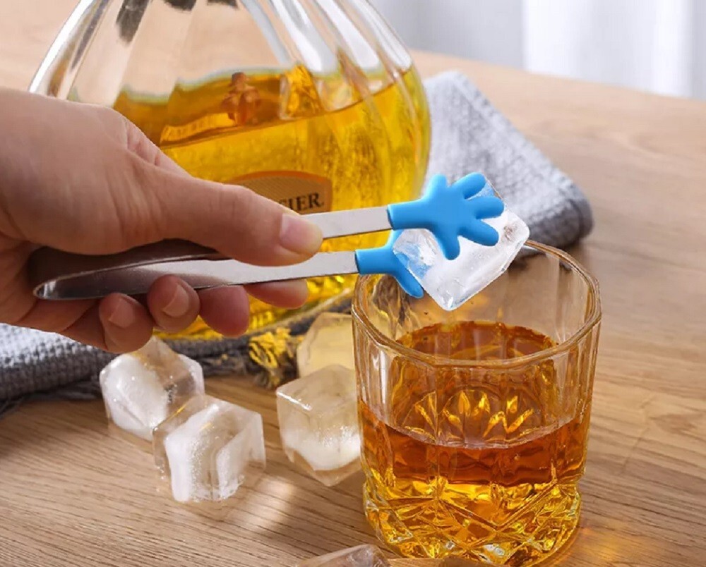 4 Pcs 5Inch Silicone Mini Tongs Set - Hand Shape, Kid-Friendly Sugar Cube Tongs