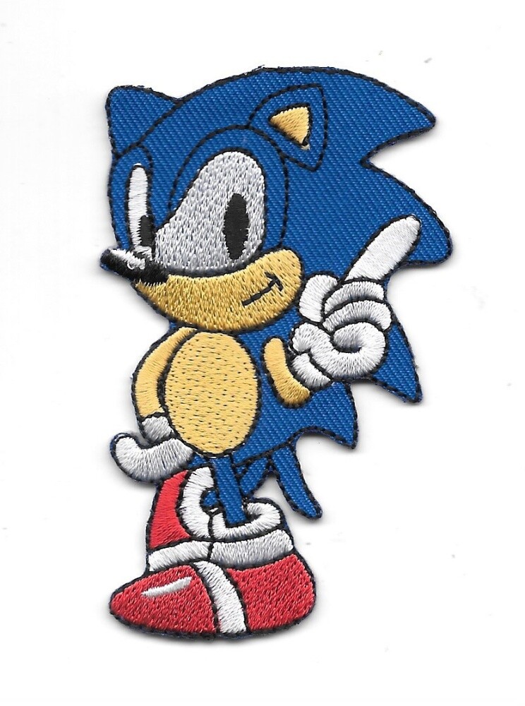 Sonic the Hedgehog Game Sonic Image Waving His Finger Embroidered Patch UNUSED