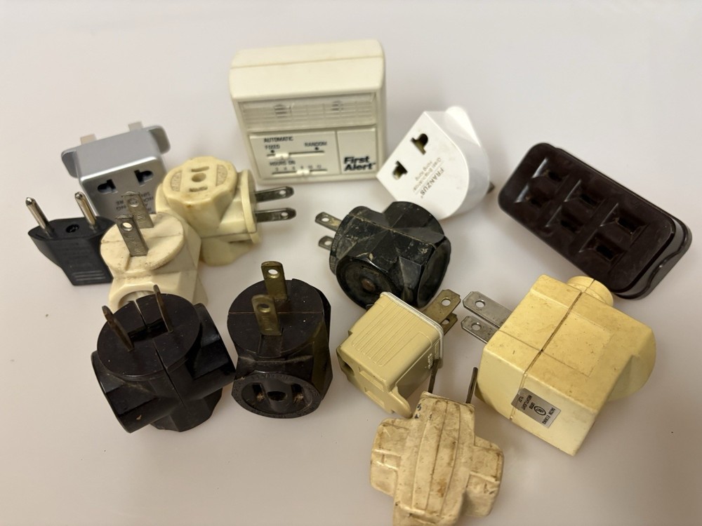 Vintage Electrical Plug Adapter Lot 13pc Bundle ESTATE FIND UNTESTED