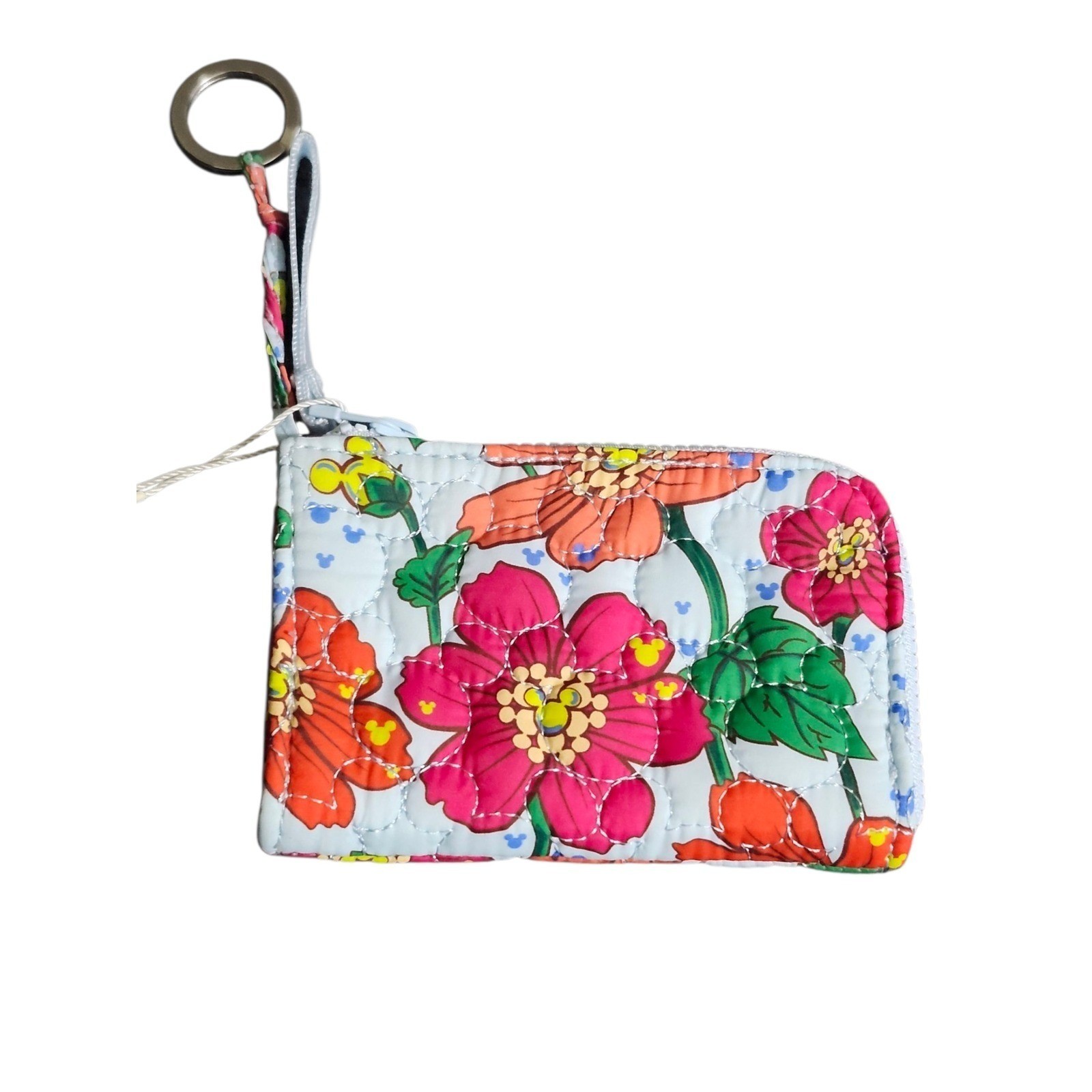 Vera Bradley Limited Ed. Zip Card Pouch Mickey Meadow Floral Quilted Disney NEW