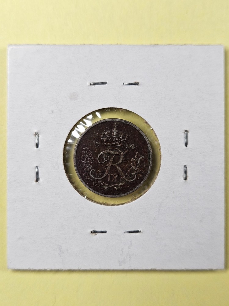 COINS - DENMARK - 10 ORE 1954