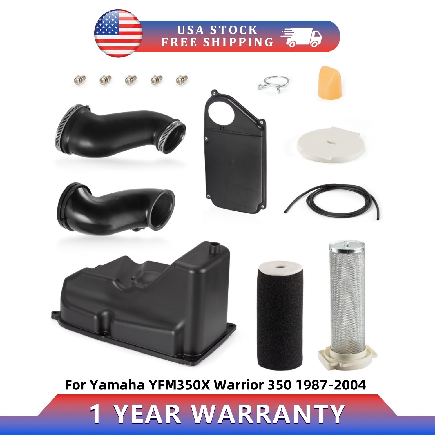 Air Filter Box Assembly kit Joint Boot For Yamaha Warrior 350 YFM350X 1987-2004