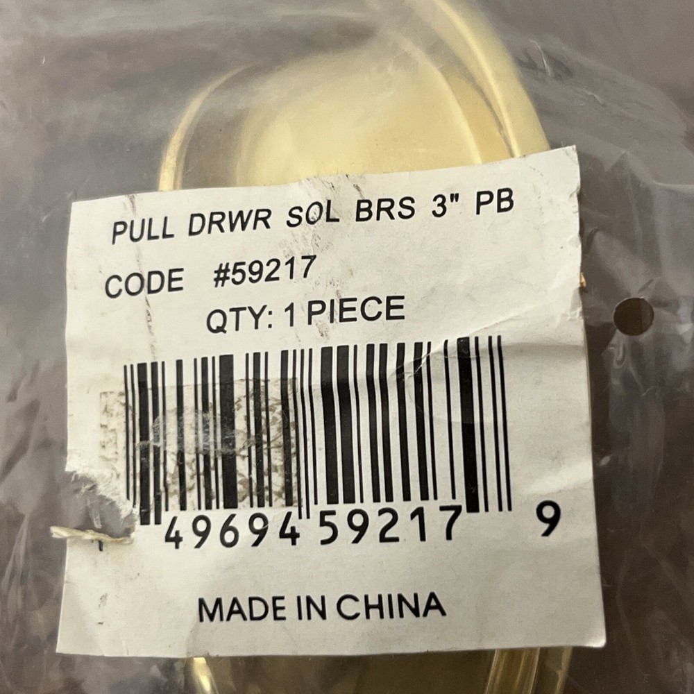Ultra Hardware #59217 Solid Brass Drawer Pull 3” Center Polished Brass Finish
