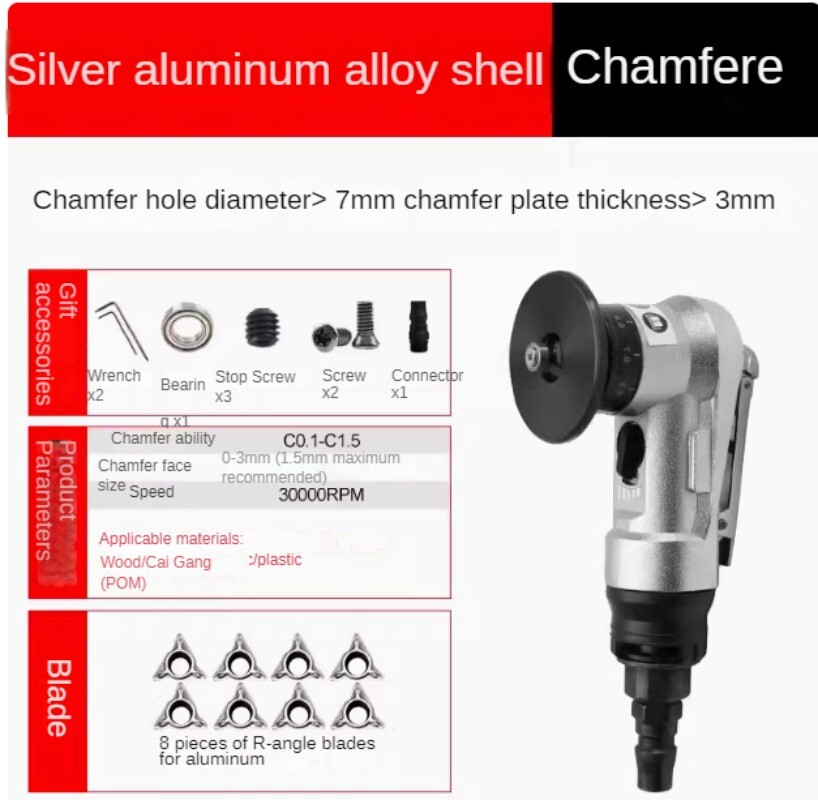 Mini Pneumatic Chamfering Machine 45 Degree Arc Hand-Held Beveling Trimming