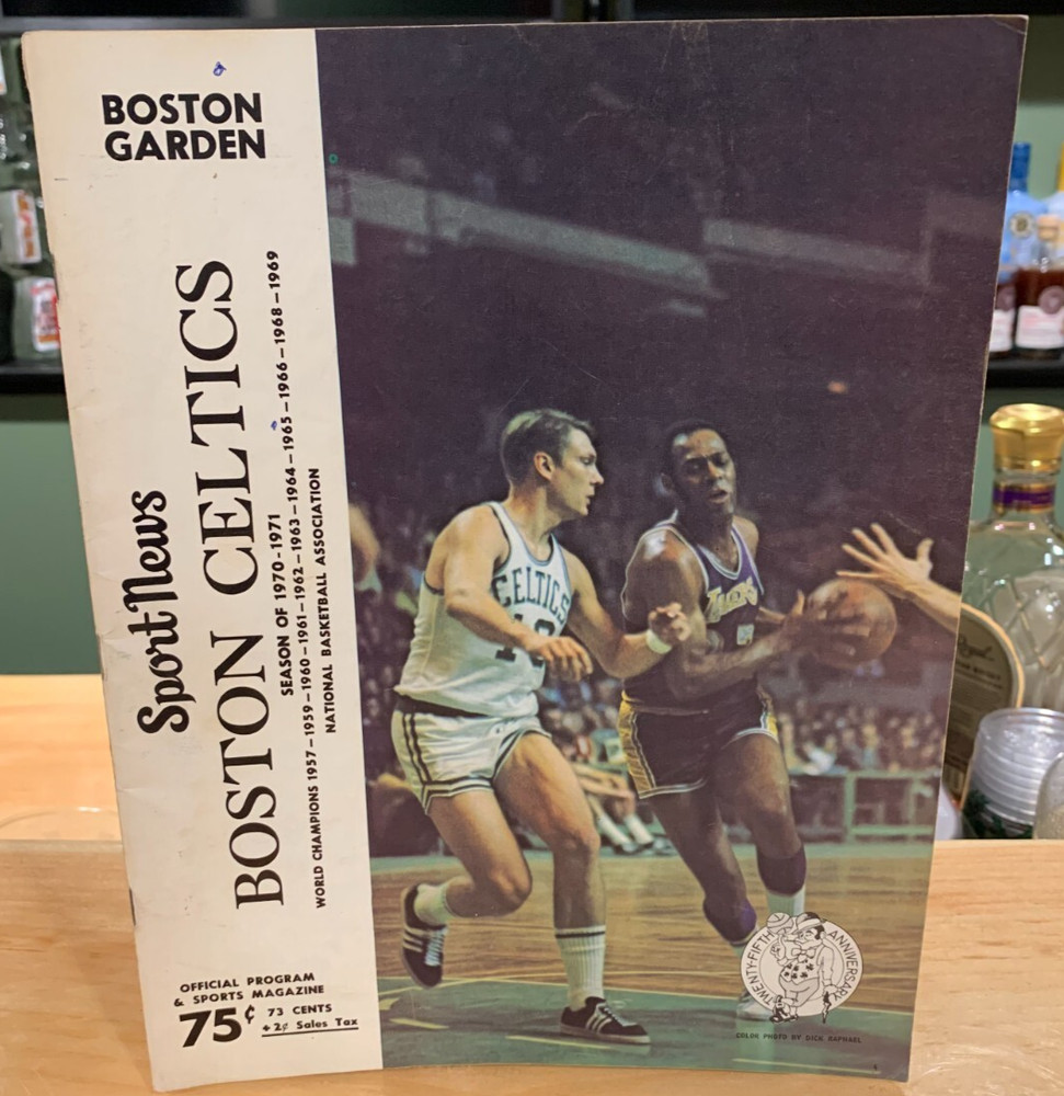 March 17th, 1971 Celtics-Lakers Program Scorecard Chamberlain + Globetrotters