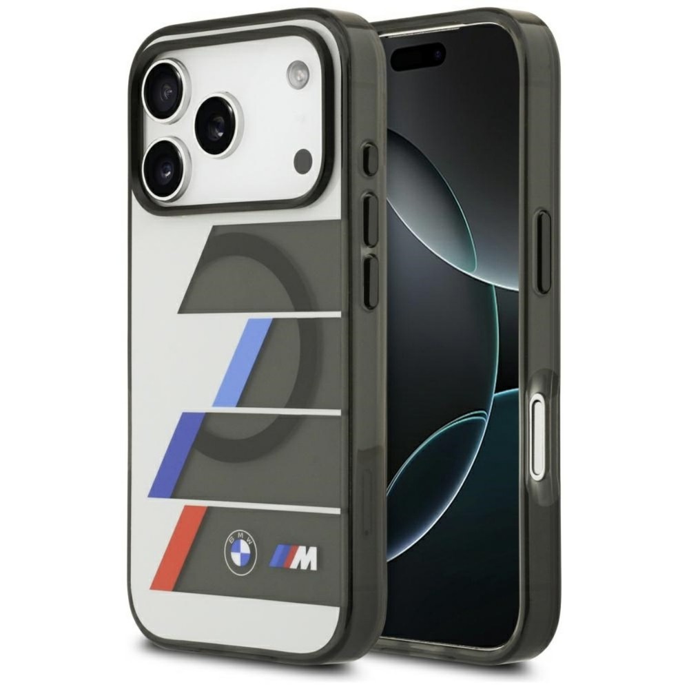 BMW M Tricolor Case Compatible with iPhone 17 Pro Max Gray