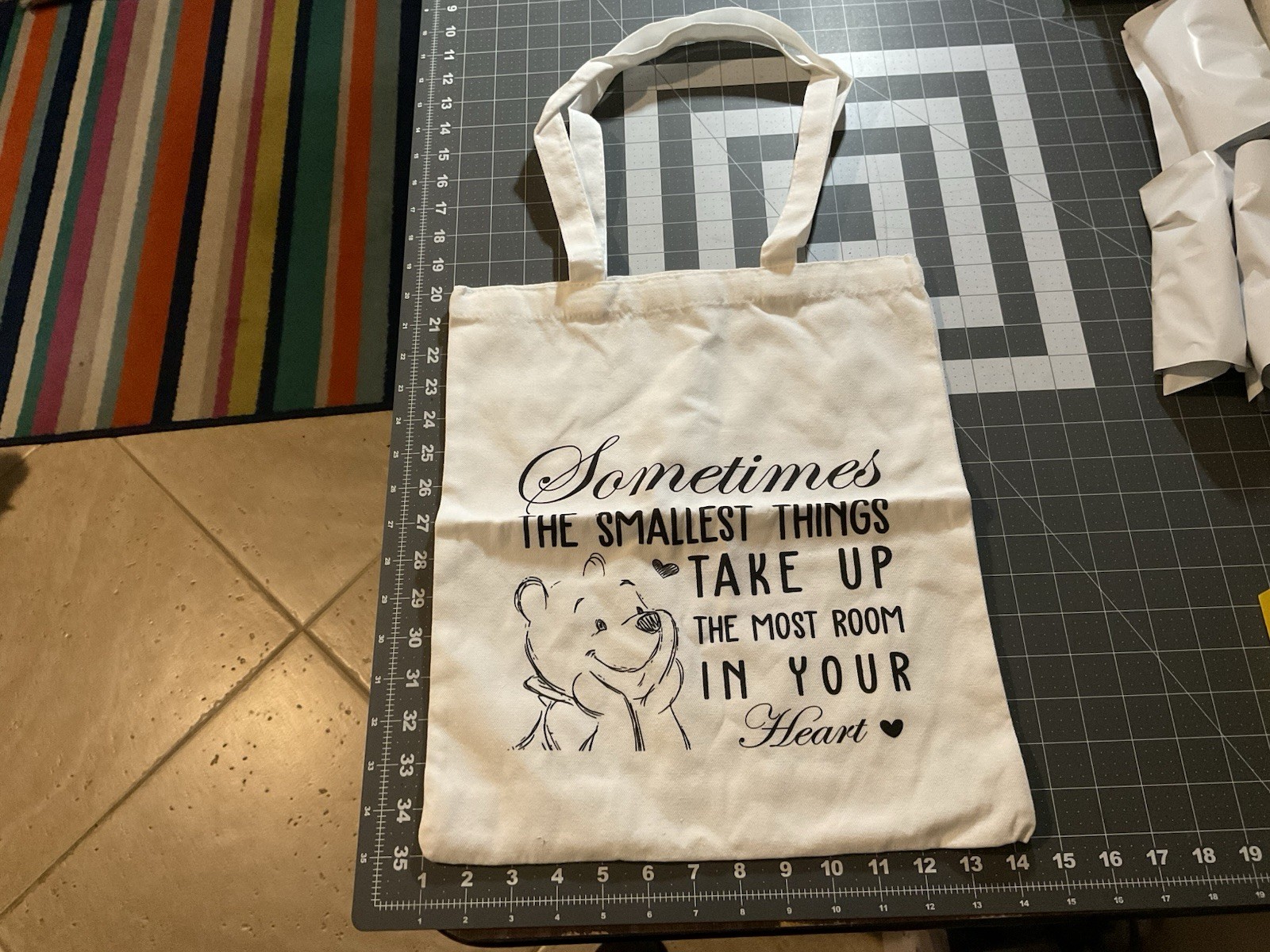 Winnie The Pooh Tote Bag, Beach Bag, Sometimes The Smallest Things, New 15”, T3