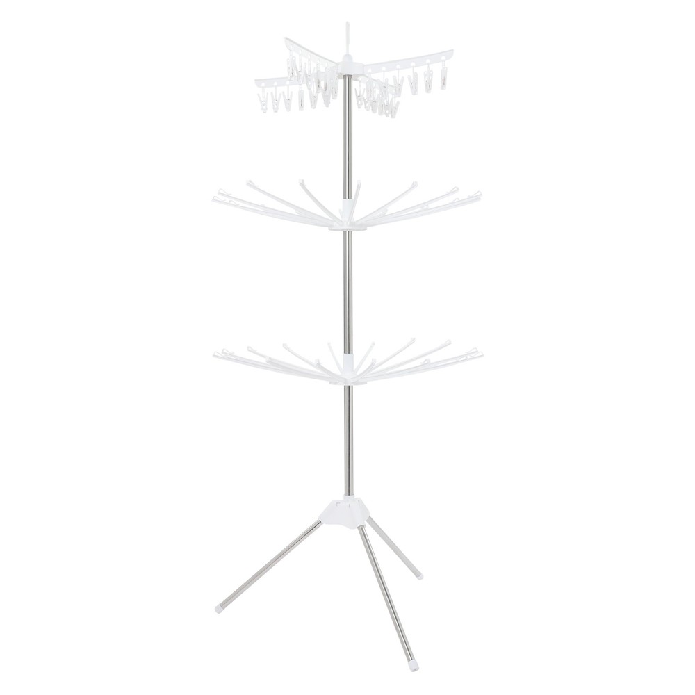 3-Tier Laundry Drying Rack Foldable Clothes Drying Rack Rotating Clothing Rack