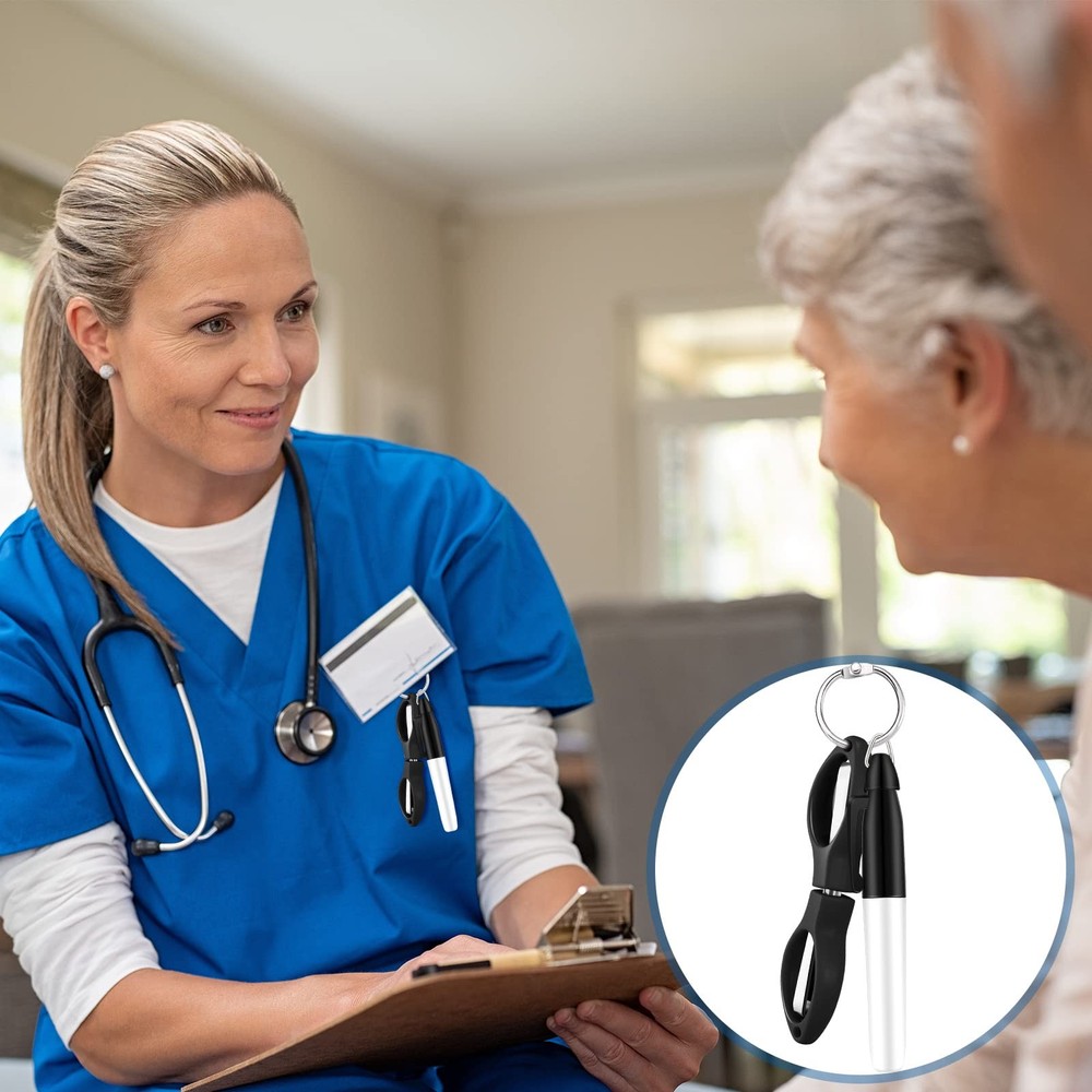 Geyee 15 Pcs Badge Scissors for Nurses Mini Set Gift Assorted Color