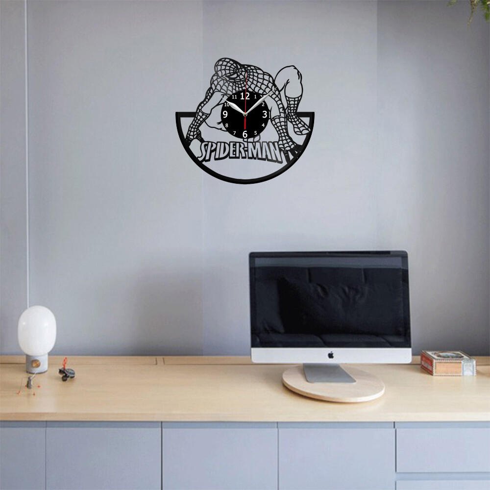 Spiderman Vinyl Record Wall Clock Decor Handmade 5853