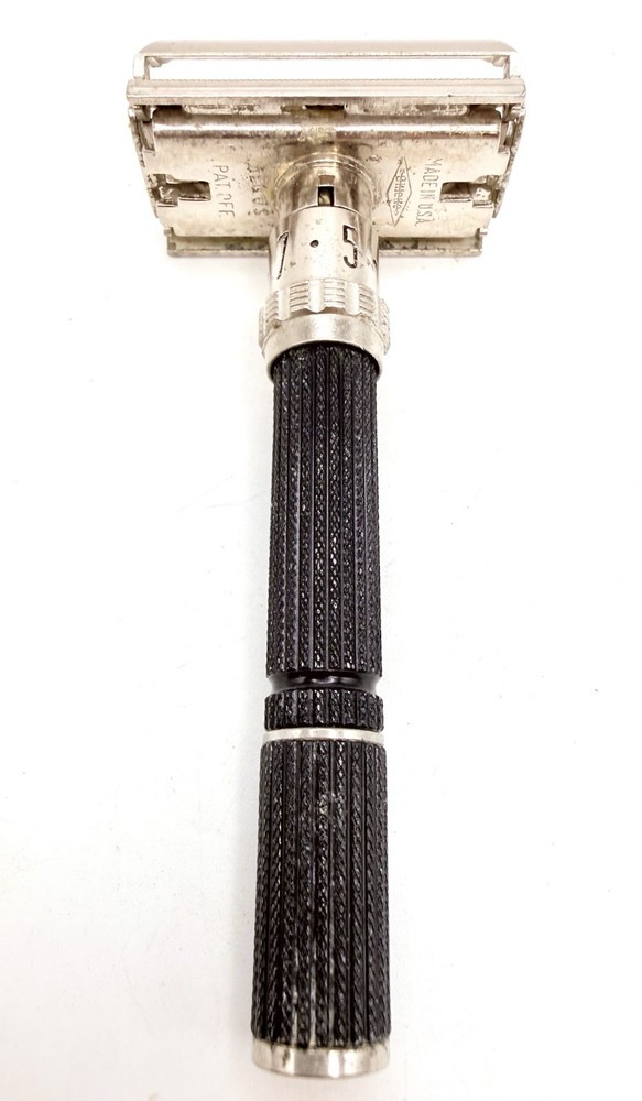 Vintage Gillette 1-9 Dial Adjustable Safety Razor Code Q1 Black