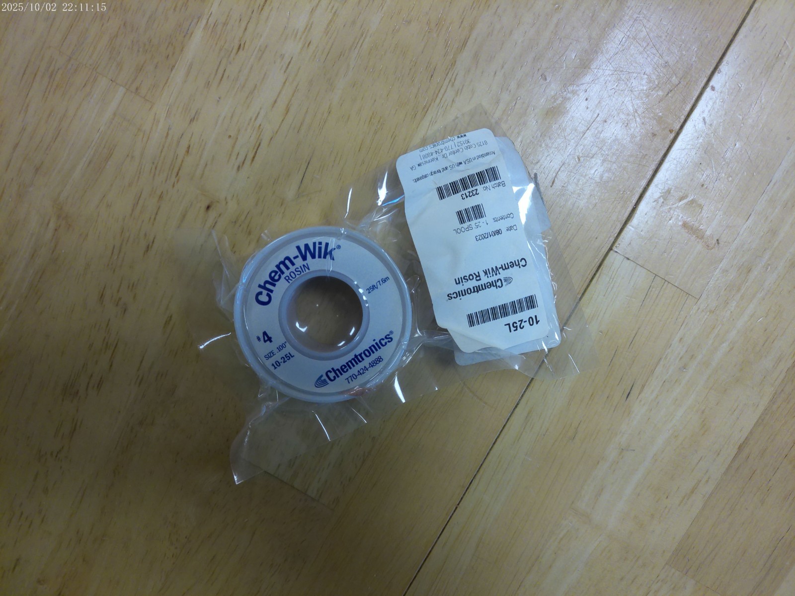 CHEMTRONICS 10-25L ROSIN DE-SOLDERING BRAID 25FT .100 SOLDER WICK