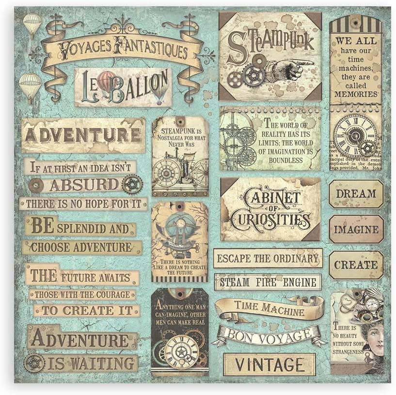Stamperia Double-Sided Paper Pad 8"X8" 10/Pkg-Voyages Fantastiques, 10 Designs/1
