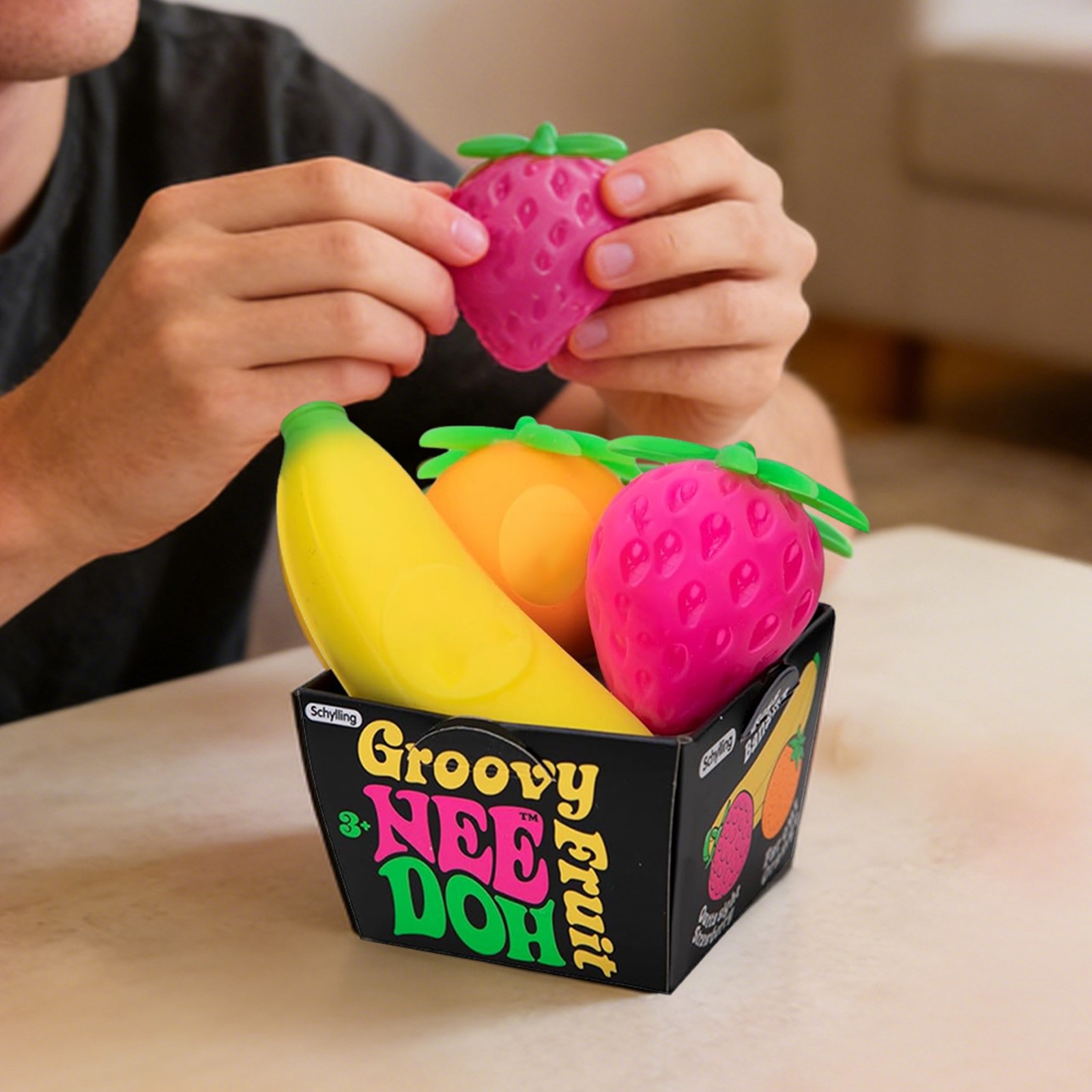 Schylling Nee Doh Groovy Fruit - Novelty Toy 2026 Squishy Toy NEEDOH Stress Ball