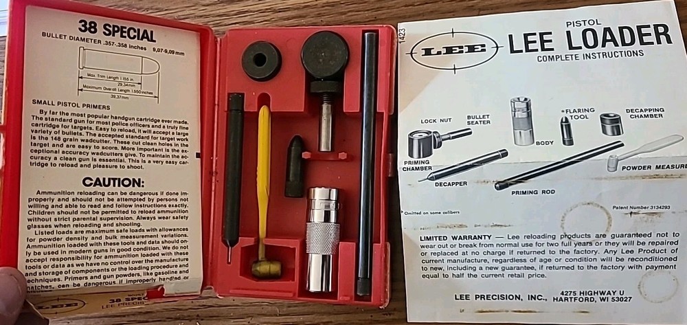 LEE LOADER 38 SPECIAL RELOADING KIT