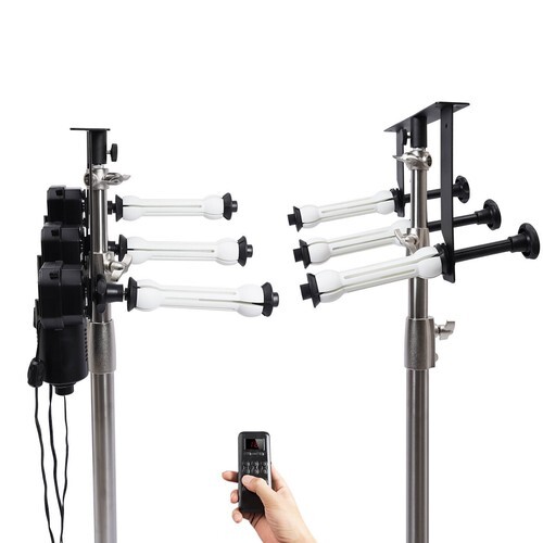 Motorized Electric 3-Roller Cloth Background Support System Wall Mount +Remote