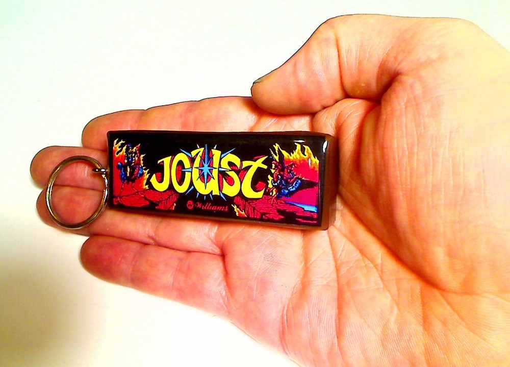 Joust Arcade Marquee Coin Door accessory Keychain