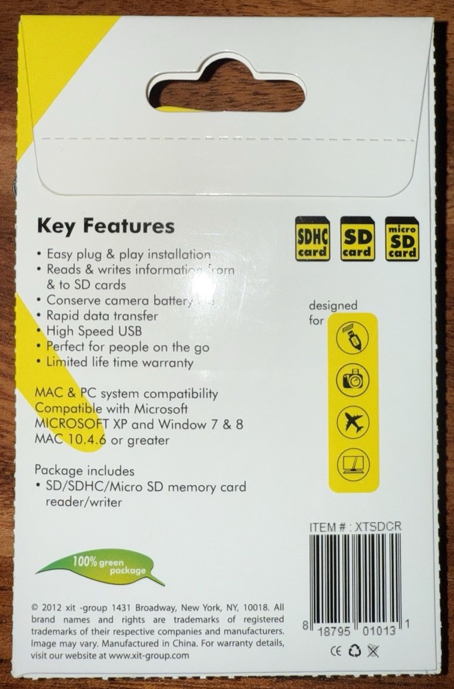 Xit High Speed SD/SDHC/Micro-SD Reader/Writer