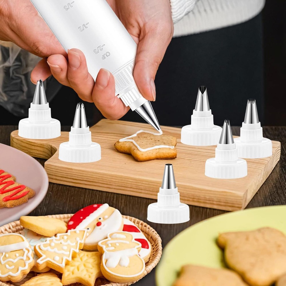 Icing Bottles Ergonomic Leak Proof Tool Set Decorating Icing Tubes