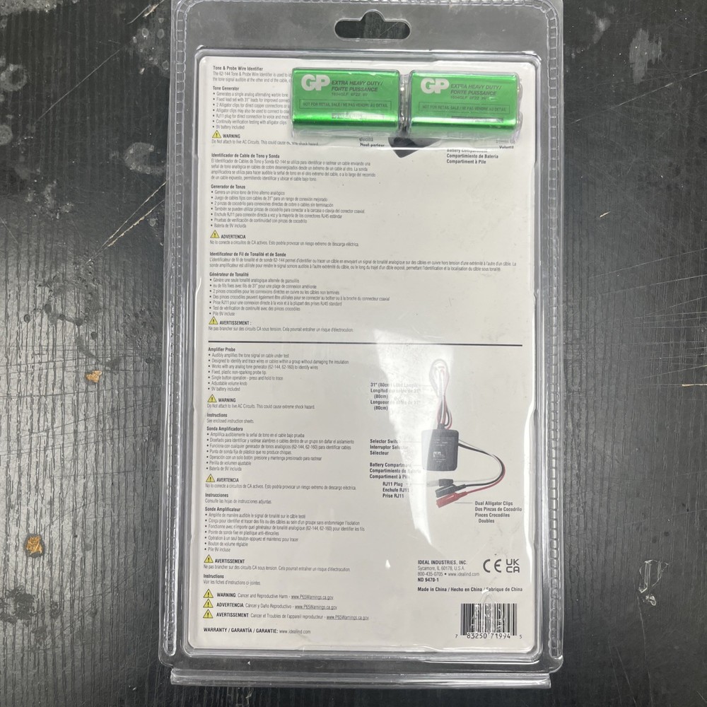 IDEAL Tone & Probe Wire Identifier Kit (Cable Tracing & Continuity Tester)
