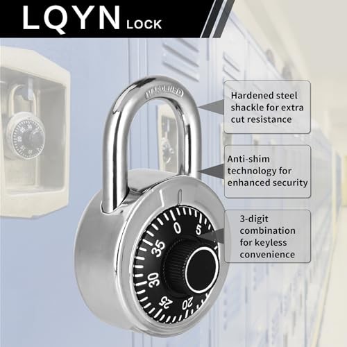 Combination Lock, Standard Dial Combination Lock, Pack of 48; 48 Pack Black