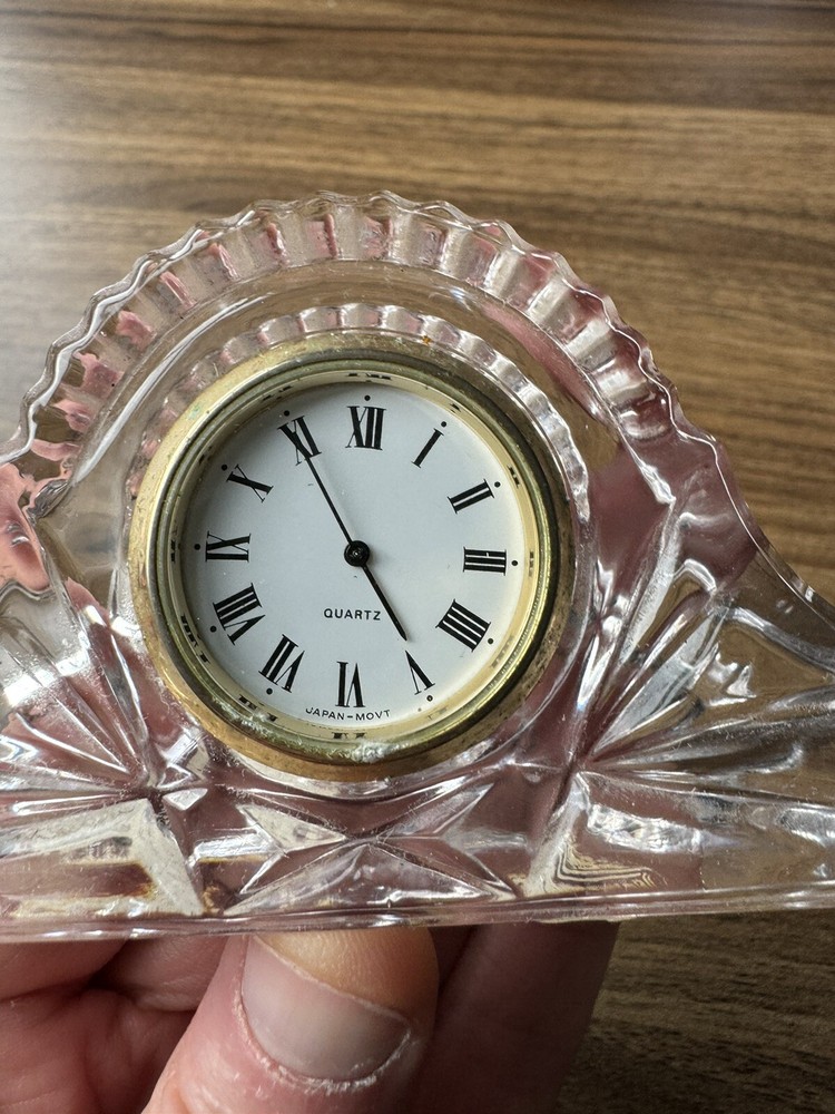 Lead Crystal Clock Read Description