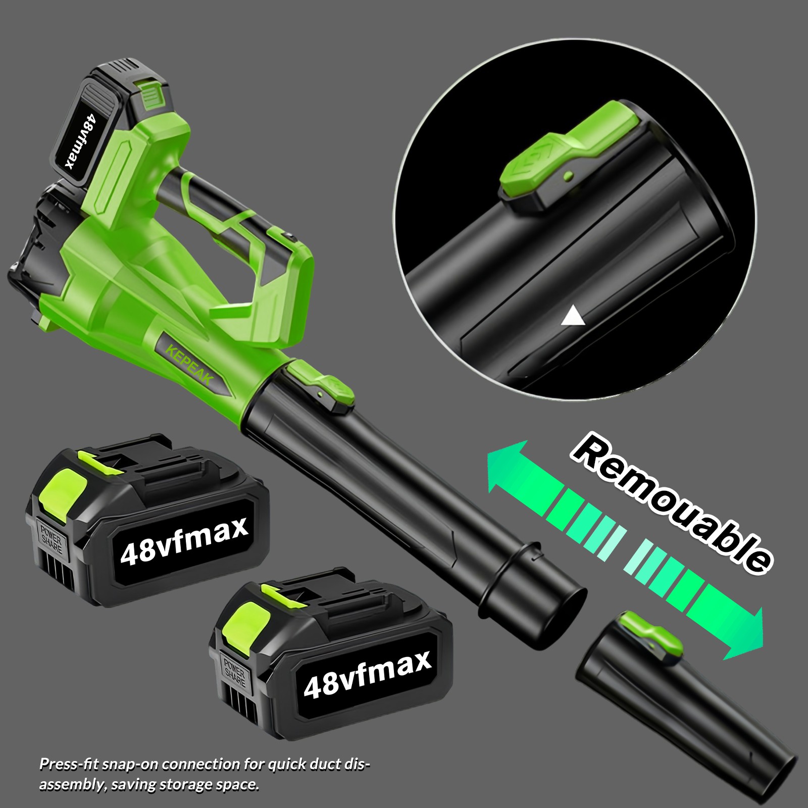 New Cordless Leaf Blower 650CFM/280MPH & 6 Speed Levels Electric w/2 Batteries