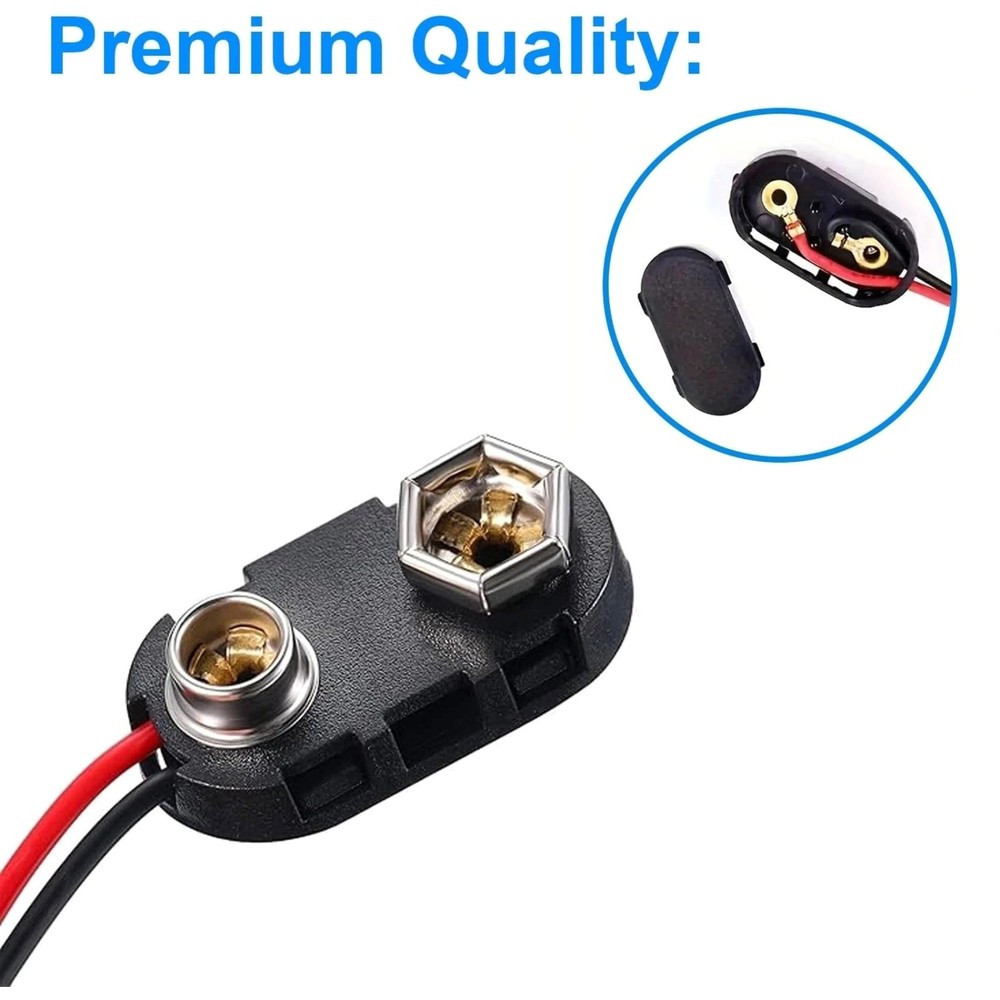 For Electronics 10PCS 9V Battery I-Type Clip Connector Hard Shell Project Work