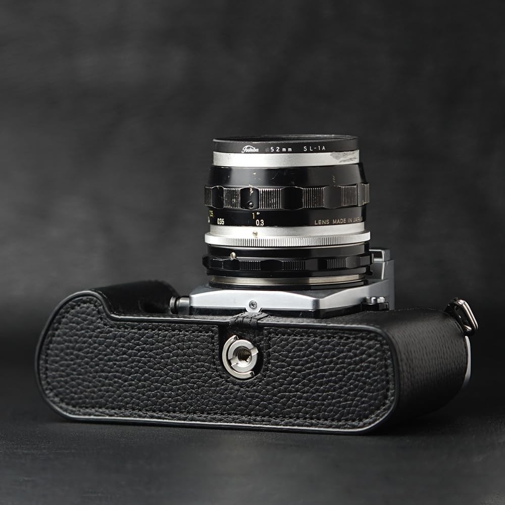 FA Case Handmade Genuine Leather Half Camera Protective Case for Nikon FA, Black