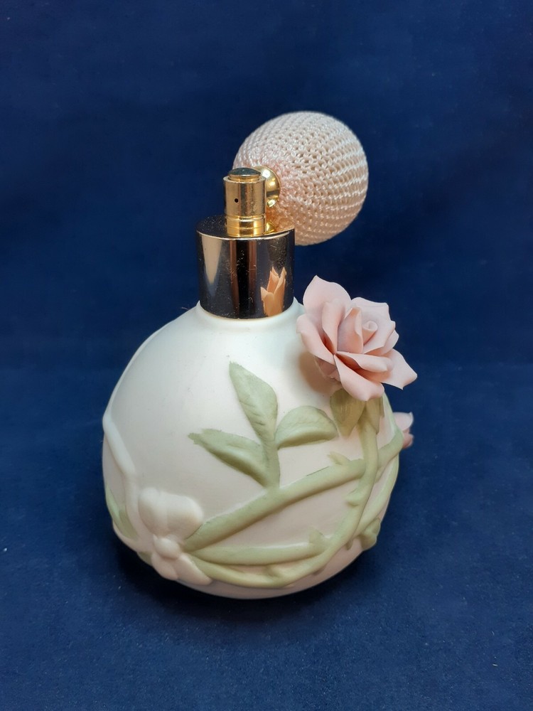 Vintage Capadomonte Floral Perfume Atomizer