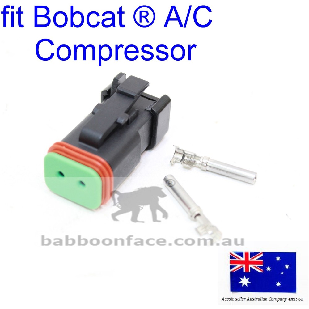 fits Bobcat AC Compressor Female Terminals Housing Plug 7279138 E34 E35 E35i E35