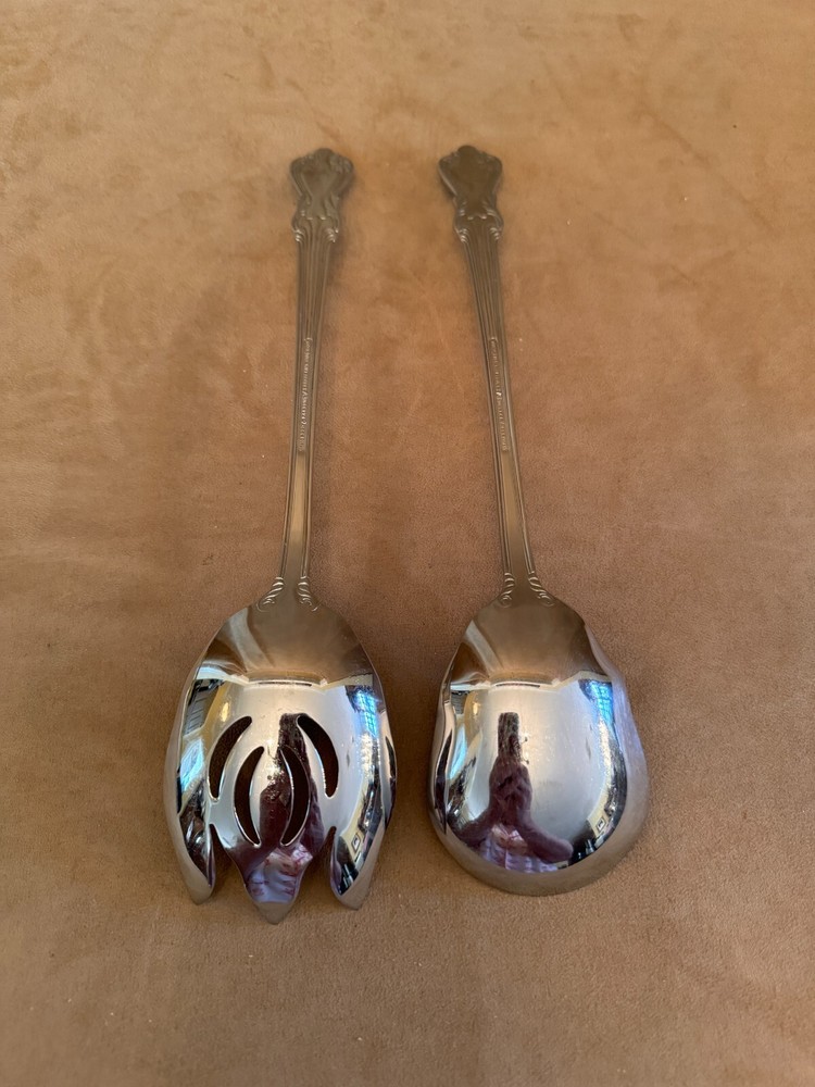 Reed & Barton Marlborough Stainless Hostess Serving Set large fork spoon
