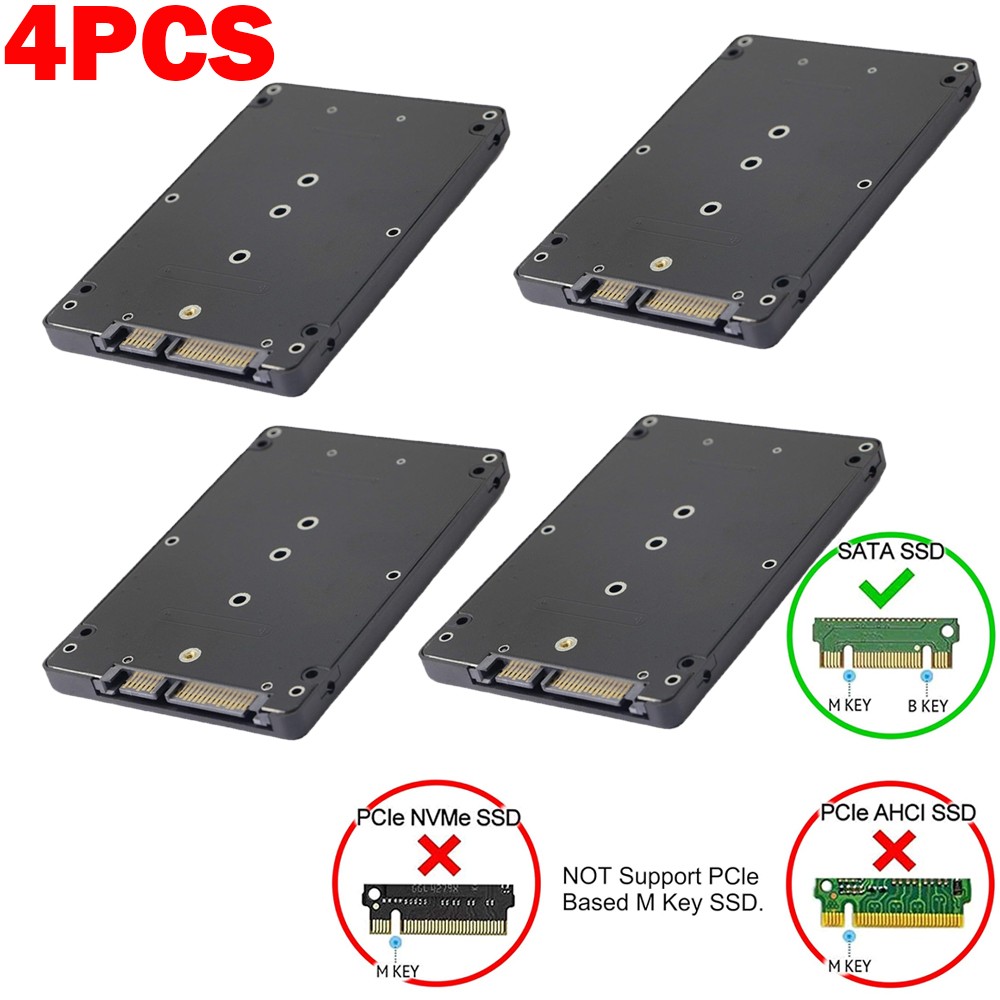4PCS 2.5"SATA to M2 NGFF SSD Enclosure Converter Internal / External Adapter M.2