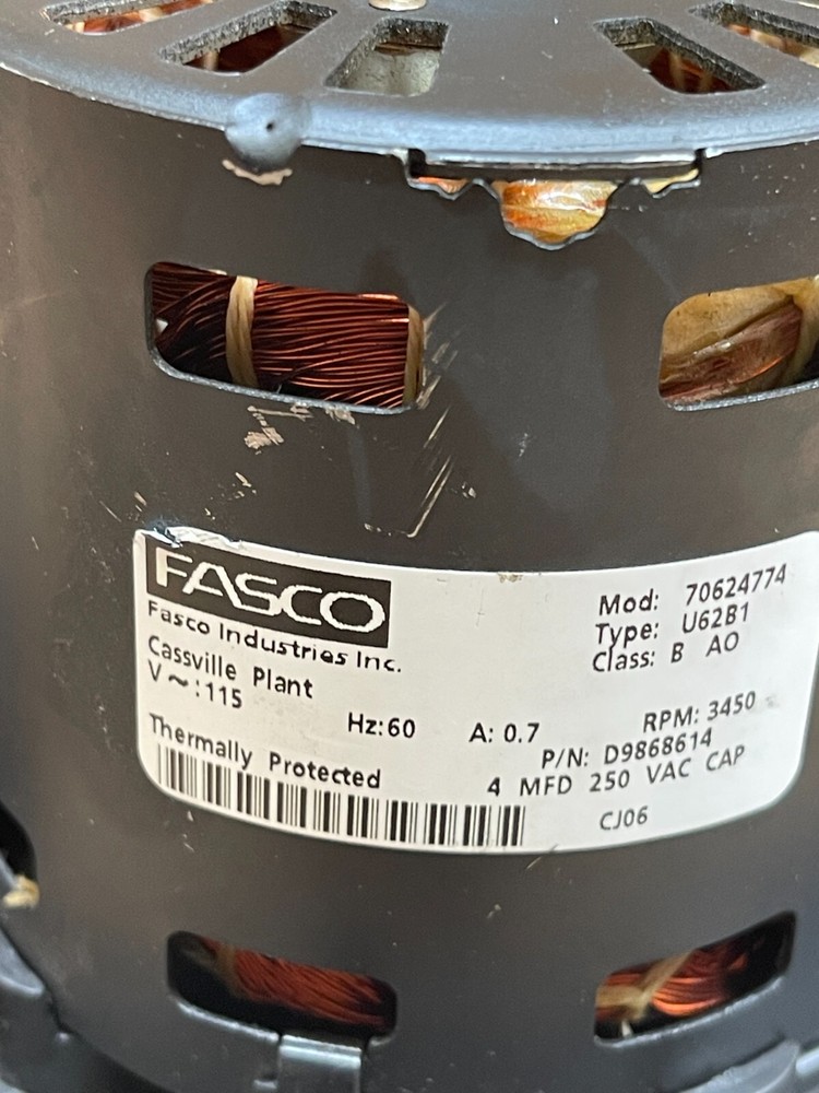 Fasco U62B1 Blower Motor P/N D9868614
